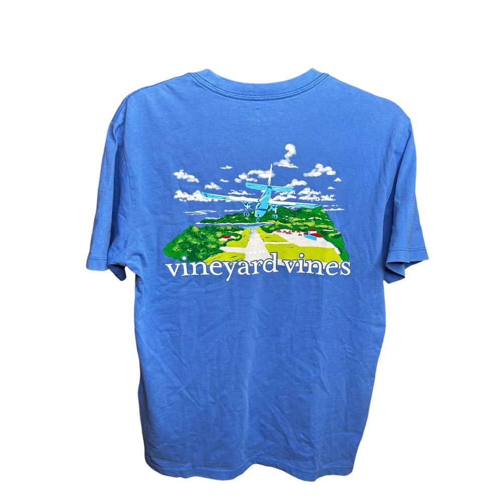 Vineyard Vines Men's Graphic Tee Plane Approaching Size XS NWT
